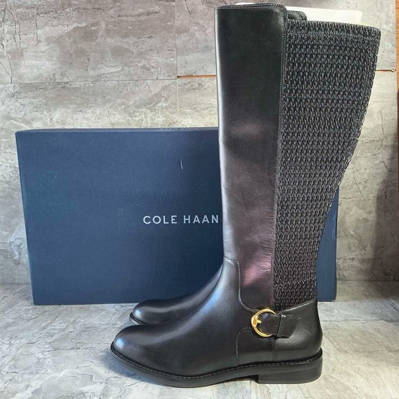 Cole Haan Clover Stretch Buckle Knee High Boots - Picture 6 of 6